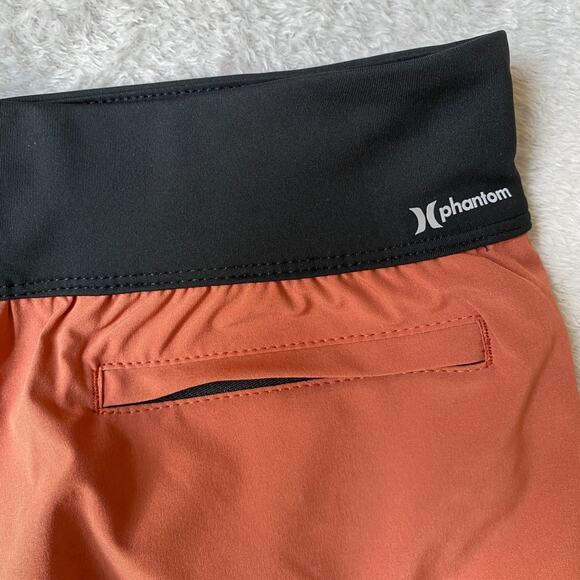 Hurley Phantom Board Shorts Women Size S Two Tone Rust and Black Beach NWT - Picture 3 of 7